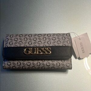 GUESS Monogram Black and Gray Wallet